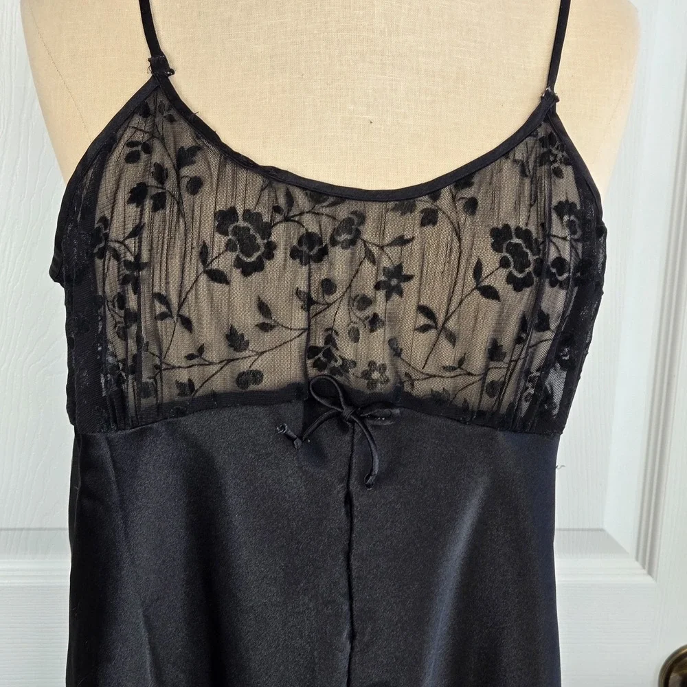 Cinema Etoile Womens Baby Doll Top Nightie Vtg. Size‎ L Nylon And Lace Lingerie